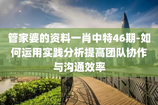 管家婆的资料一肖中特46期-如何运用实践分析提高团队协作与沟通效率