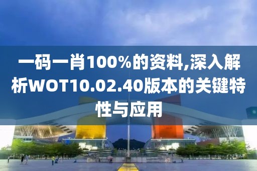 一码一肖100%的资料,深入解析WOT10.02.40版本的关键特性与应用