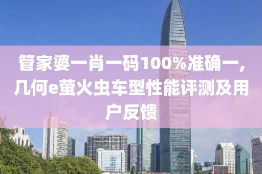 管家婆一肖一码100%准确一,几何e萤火虫车型性能评测及用户反馈