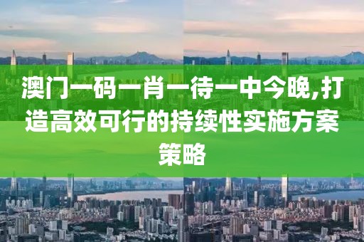 澳门一码一肖一待一中今晚,打造高效可行的持续性实施方案策略