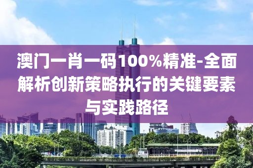 澳门一肖一码100%精准-全面解析创新策略执行的关键要素与实践路径