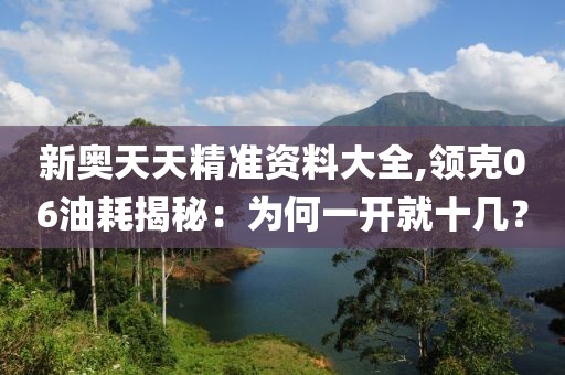 新奥天天精准资料大全,领克06油耗揭秘：为何一开就十几？