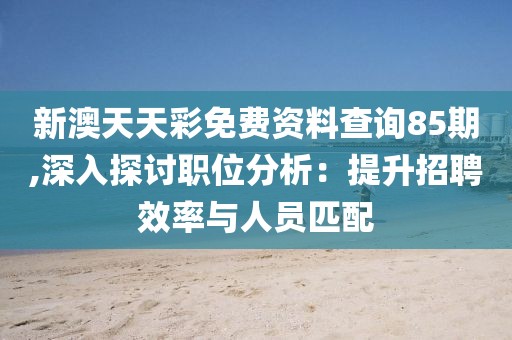 新澳天天彩免费资料查询85期,深入探讨职位分析：提升招聘效率与人员匹配