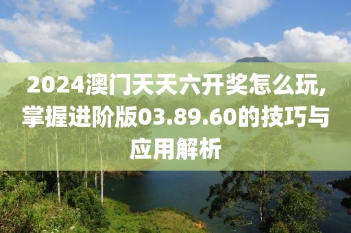 2024澳门天天六开奖怎么玩,掌握进阶版03.89.60的技巧与应用解析
