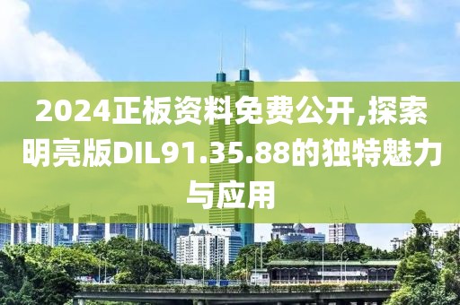 2024正板资料免费公开,探索明亮版DIL91.35.88的独特魅力与应用