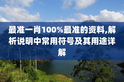 最准一肖100%最准的资料,解析说明中常用符号及其用途详解