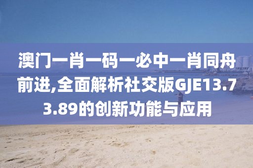 澳门一肖一码一必中一肖同舟前进,全面解析社交版GJE13.73.89的创新功能与应用