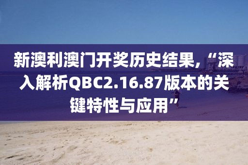 新澳利澳门开奖历史结果,“深入解析QBC2.16.87版本的关键特性与应用”