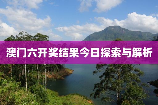 澳门六开奖结果今日探索与解析