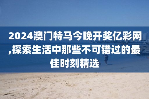 2024澳门特马今晚开奖亿彩网,探索生活中那些不可错过的最佳时刻精选