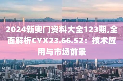 2024新奥门资料大全123期,全面解析CYX23.66.52：技术应用与市场前景