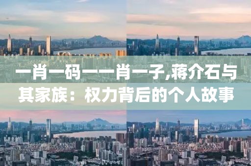一肖一码一一肖一子,蒋介石与其家族：权力背后的个人故事