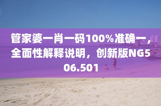 管家婆一肖一码100%准确一，全面性解释说明，创新版NG506.501