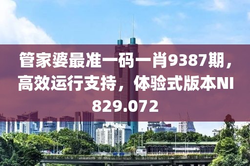 管家婆最准一码一肖9387期，高效运行支持，体验式版本NI829.072