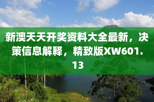 新澳天天开奖资料大全最新，决策信息解释，精致版XW601.13