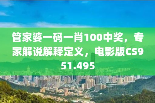 管家婆一码一肖100中奖，专家解说解释定义，电影版CS951.495