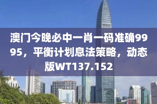 澳门今晚必中一肖一码准确9995，平衡计划息法策略，动态版WT137.152