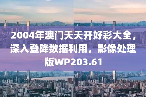 2004年澳门天天开好彩大全，深入登降数据利用，影像处理版WP203.61