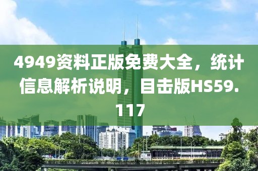 4949资料正版免费大全，统计信息解析说明，目击版HS59.117