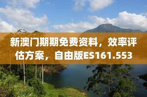 新澳门期期免费资料，效率评估方案，自由版ES161.553
