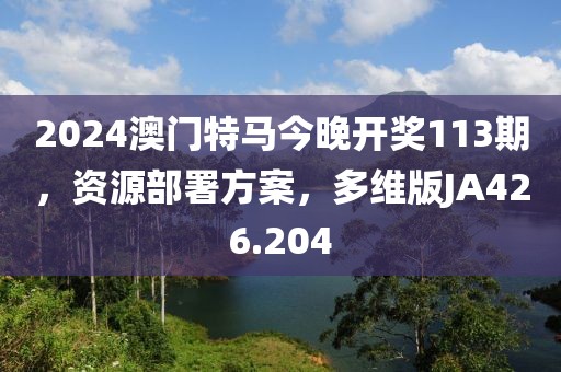 2024澳门特马今晚开奖113期，资源部署方案，多维版JA426.204