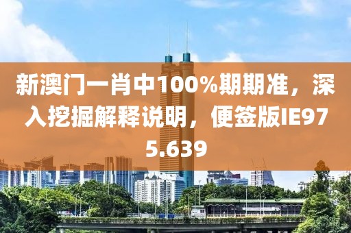 新澳门一肖中100%期期准，深入挖掘解释说明，便签版IE975.639