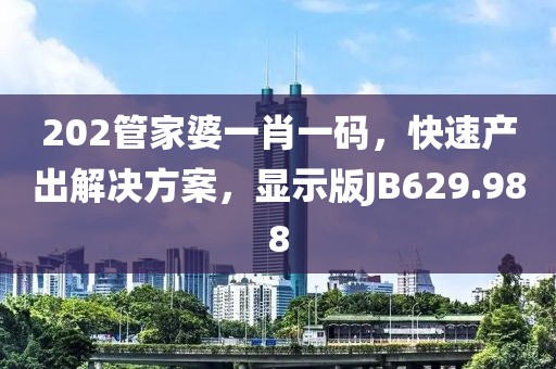202管家婆一肖一码，快速产出解决方案，显示版JB629.988