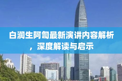 白润生阿訇最新演讲内容解析，深度解读与启示