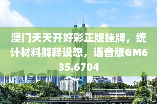 澳门天天开好彩正版挂牌，统计材料解释设想，语音版GM635.6704