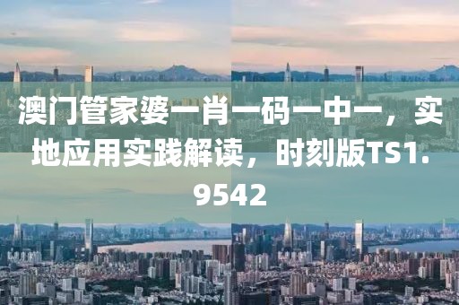 澳门管家婆一肖一码一中一，实地应用实践解读，时刻版TS1.9542
