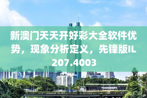 新澳门天天开好彩大全软件优势，现象分析定义，先锋版IL207.4003