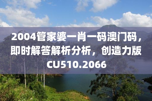 2004管家婆一肖一码澳门码，即时解答解析分析，创造力版CU510.2066