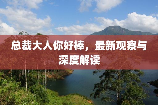 总裁大人你好棒，最新观察与深度解读