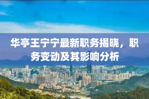 华亭王宁宁最新职务揭晓，职务变动及其影响分析