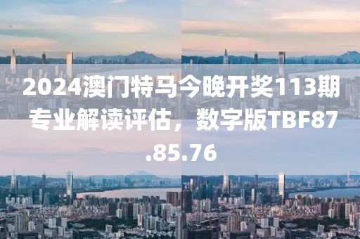 2024澳门特马今晚开奖113期 专业解读评估，数字版TBF87.85.76