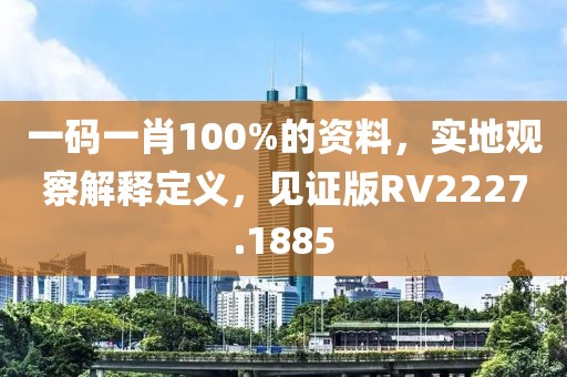 一码一肖100%的资料，实地观察解释定义，见证版RV2227.1885