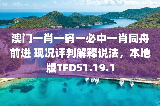 澳门一肖一码一必中一肖同舟前进 现况评判解释说法，本地版TFD51.19.1