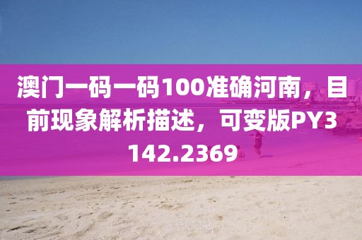 澳门一码一码100准确河南，目前现象解析描述，可变版PY3142.2369