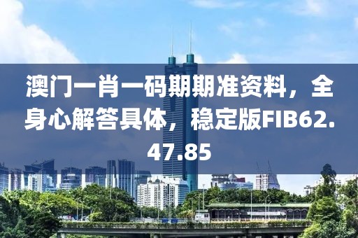 澳门一肖一码期期准资料，全身心解答具体，稳定版FIB62.47.85