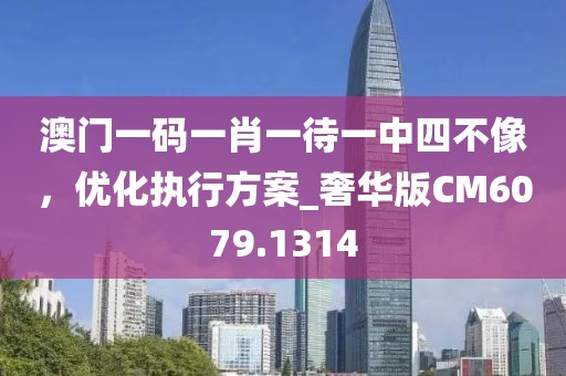 澳门一码一肖一待一中四不像，优化执行方案_奢华版CM6079.1314