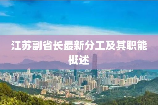 江苏副省长最新分工及其职能概述