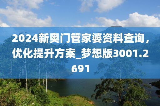 2024新奥门管家婆资料查询，优化提升方案_梦想版3001.2691