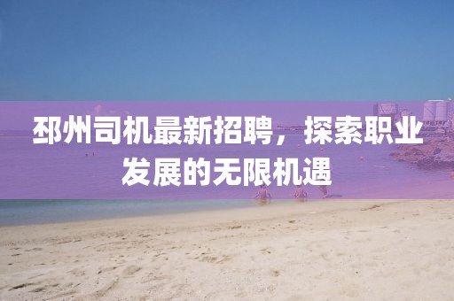 邳州司机最新招聘，探索职业发展的无限机遇