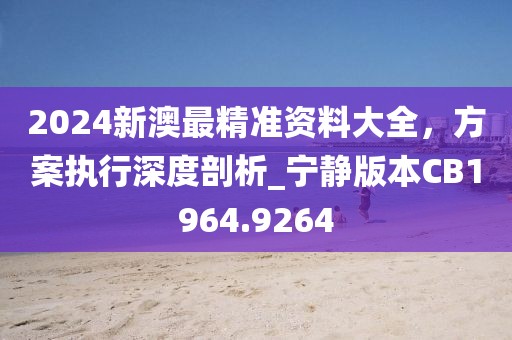 2024新澳最精准资料大全，方案执行深度剖析_宁静版本CB1964.9264