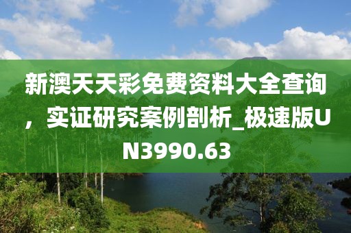 新澳天天彩免费资料大全查询，实证研究案例剖析_极速版UN3990.63
