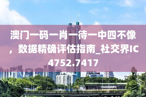 澳门一码一肖一待一中四不像，数据精确评估指南_社交界IC4752.7417