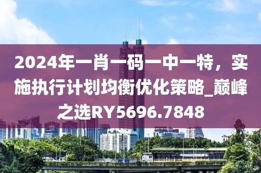 2024年一肖一码一中一特，实施执行计划均衡优化策略_巅峰之选RY5696.7848