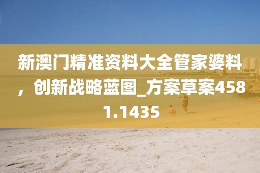 新澳门精准资料大全管家婆料，创新战略蓝图_方案草案4581.1435