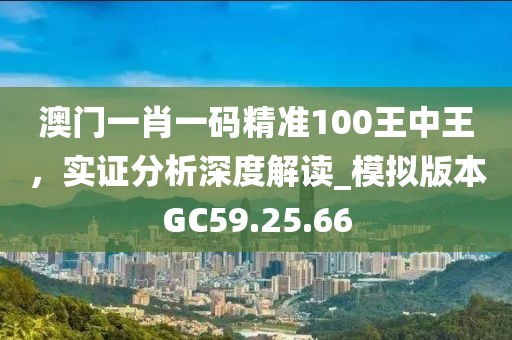 澳门一肖一码精准100王中王，实证分析深度解读_模拟版本GC59.25.66