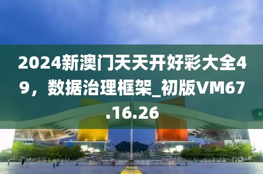 2024新澳门天天开好彩大全49，数据治理框架_初版VM67.16.26
